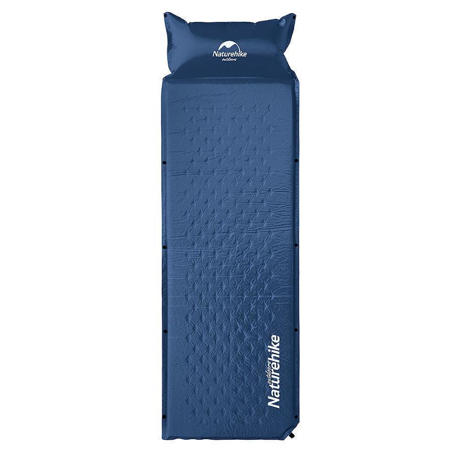 Самонадувающийся коврик кемпинговый Naturehike NH15Q002-D Mat with Pillow 25 мм Dark Blue (6927595705117)