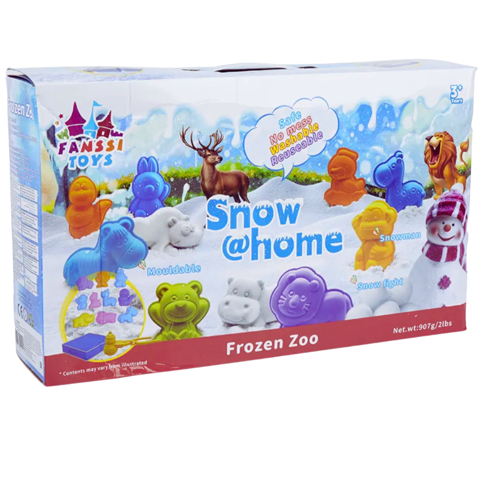 Снег-песок кинетический для детей Снежный зоопарк для лепки и творчества с формой для лепки
