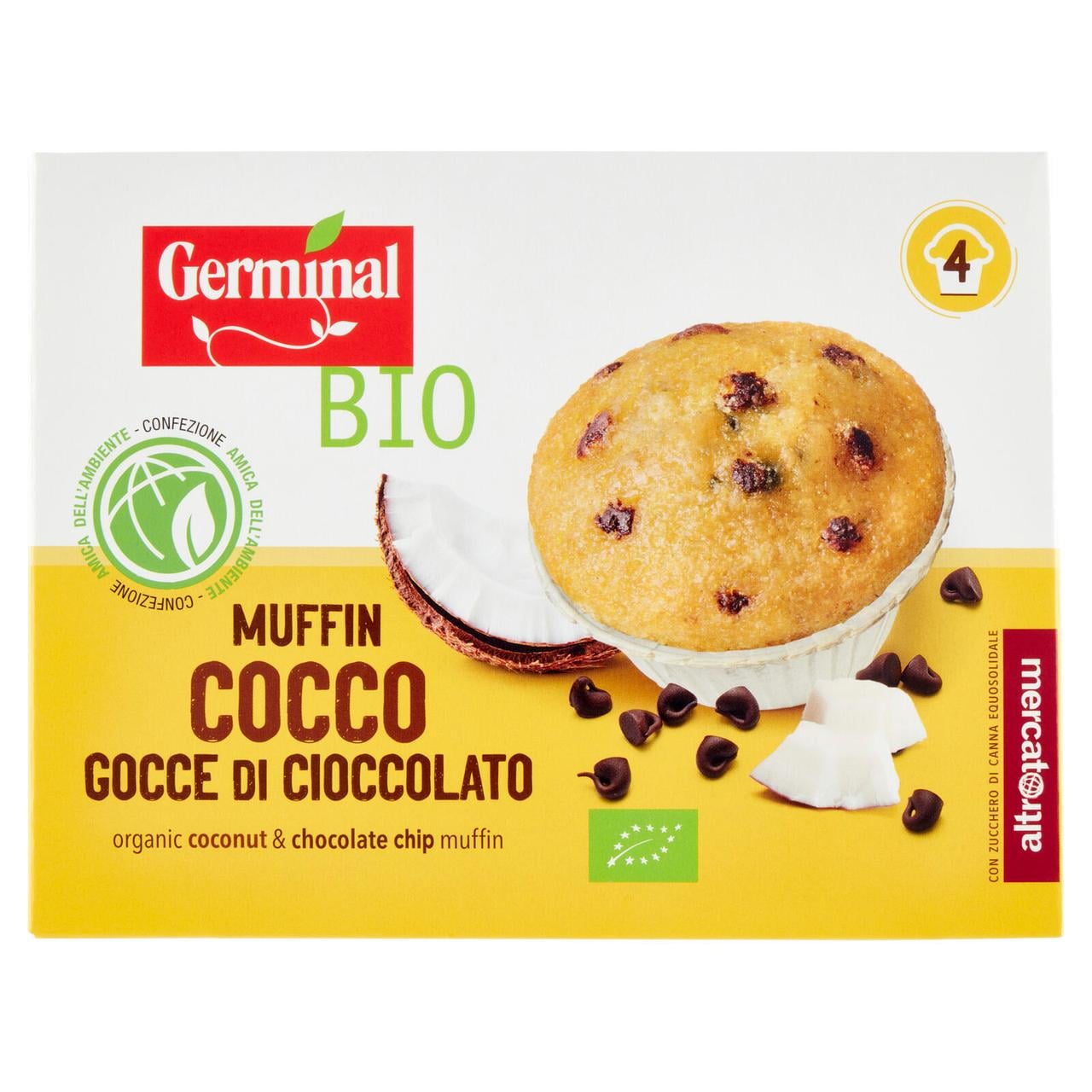 Мафины Germinal Bio Muffin Cocco Gocce di Cioccolato 4x40 г