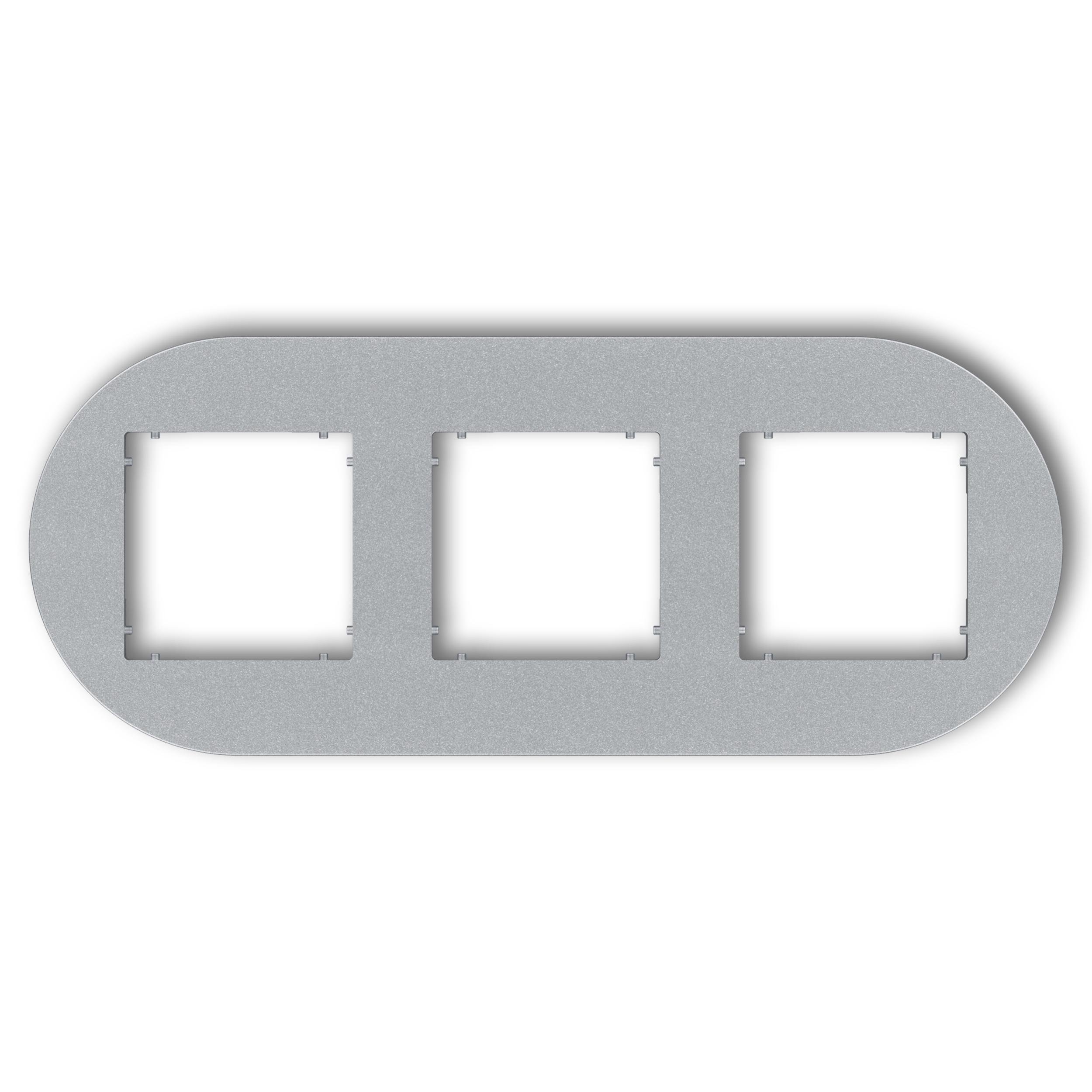 Рамка тройная универсальная круглая Karlik Mini Серебристый металлик (7MRTO-3)