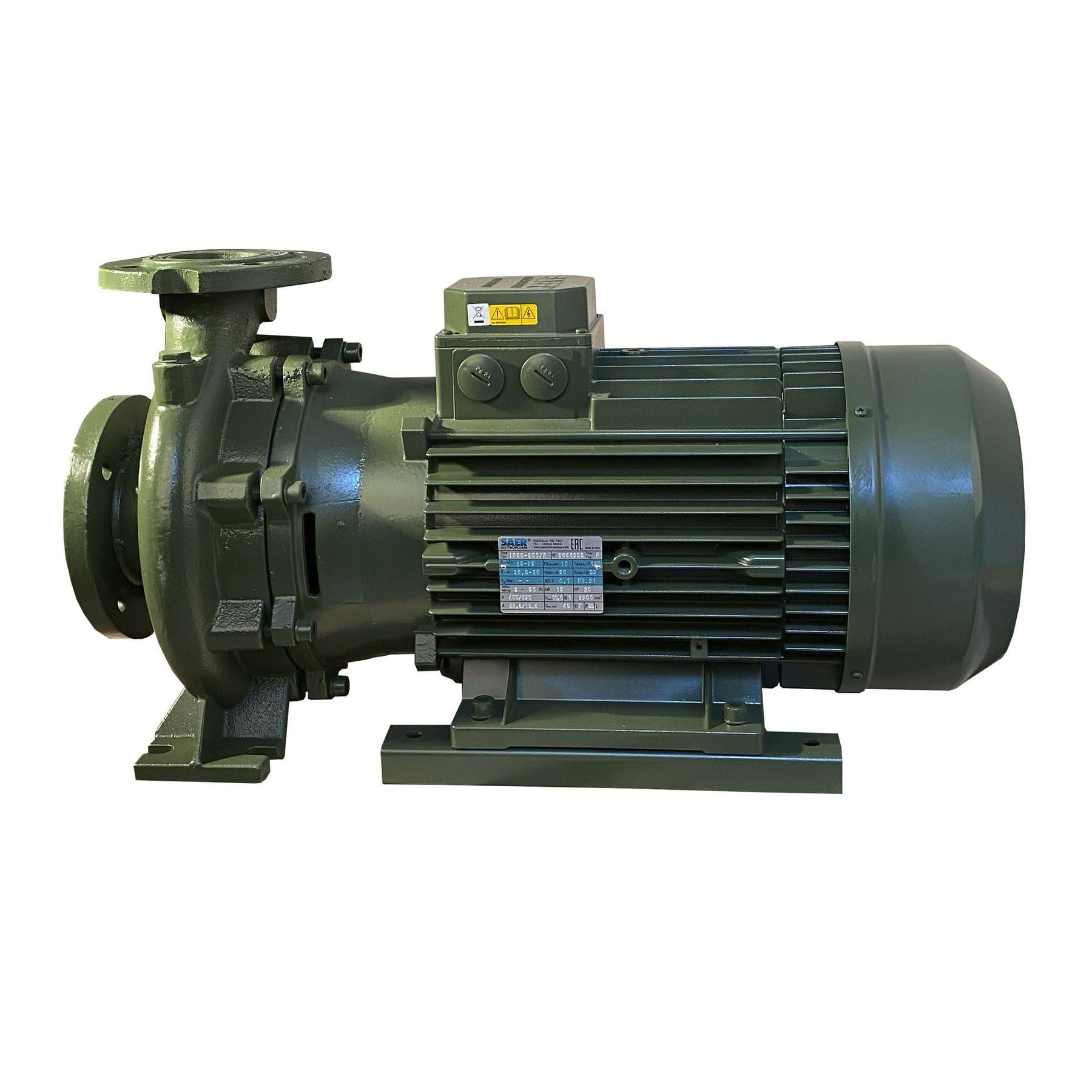 Насос моноблочный SAER Elettropompe IR 50-200A 15 кВт 75 м3/ч 61,8 м