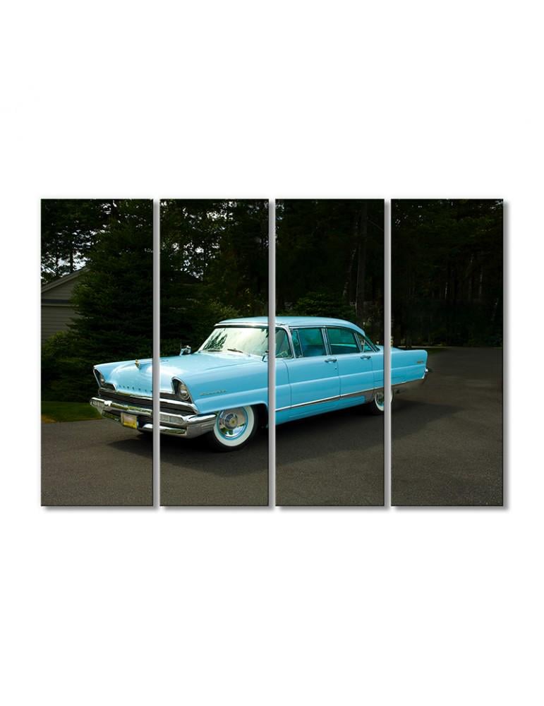Картина модульная Синий автомобиль Линкольн Премьер Седан 4 модуля 70x105 см