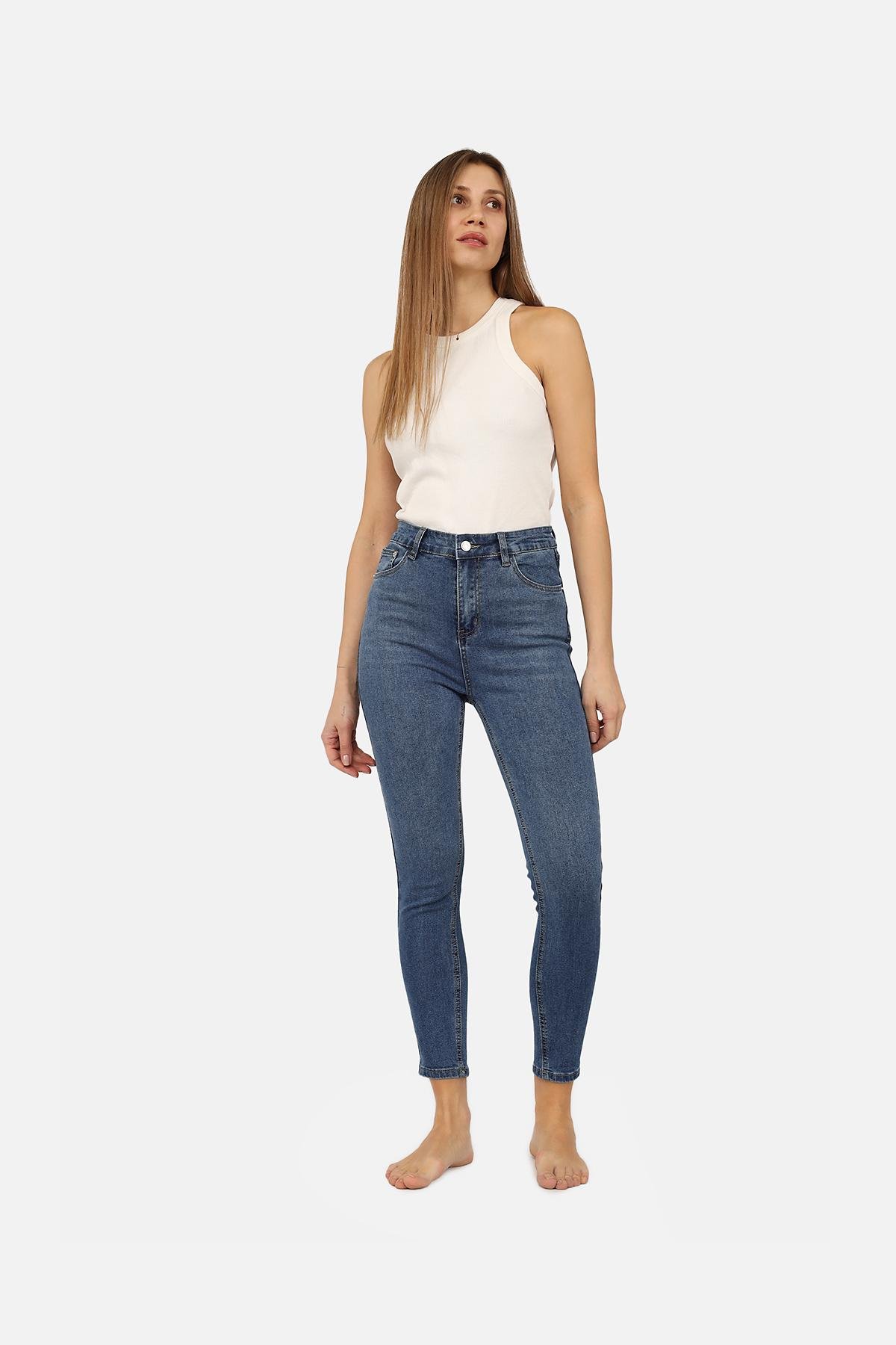 Джинсы женские Slim ЦБ-00266055 р. 42 Темно-синий (SKT001034906)