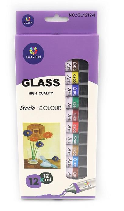 Фарби для скла та кераміки Dozen 12 кольорів по 12 мл