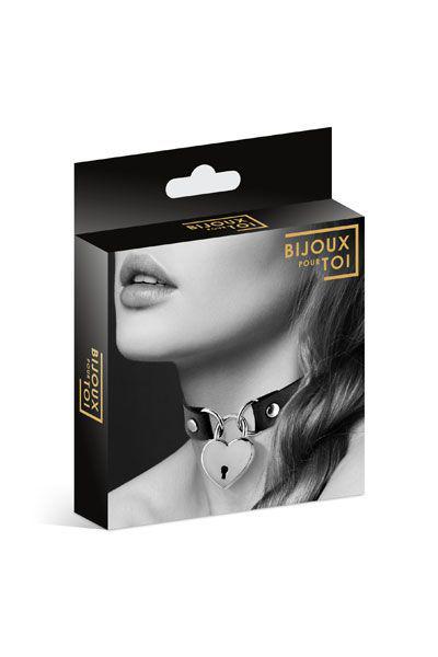 Чокер с замком-сердечком Bijoux Pour Toi-Heart Lock Black - фото 3