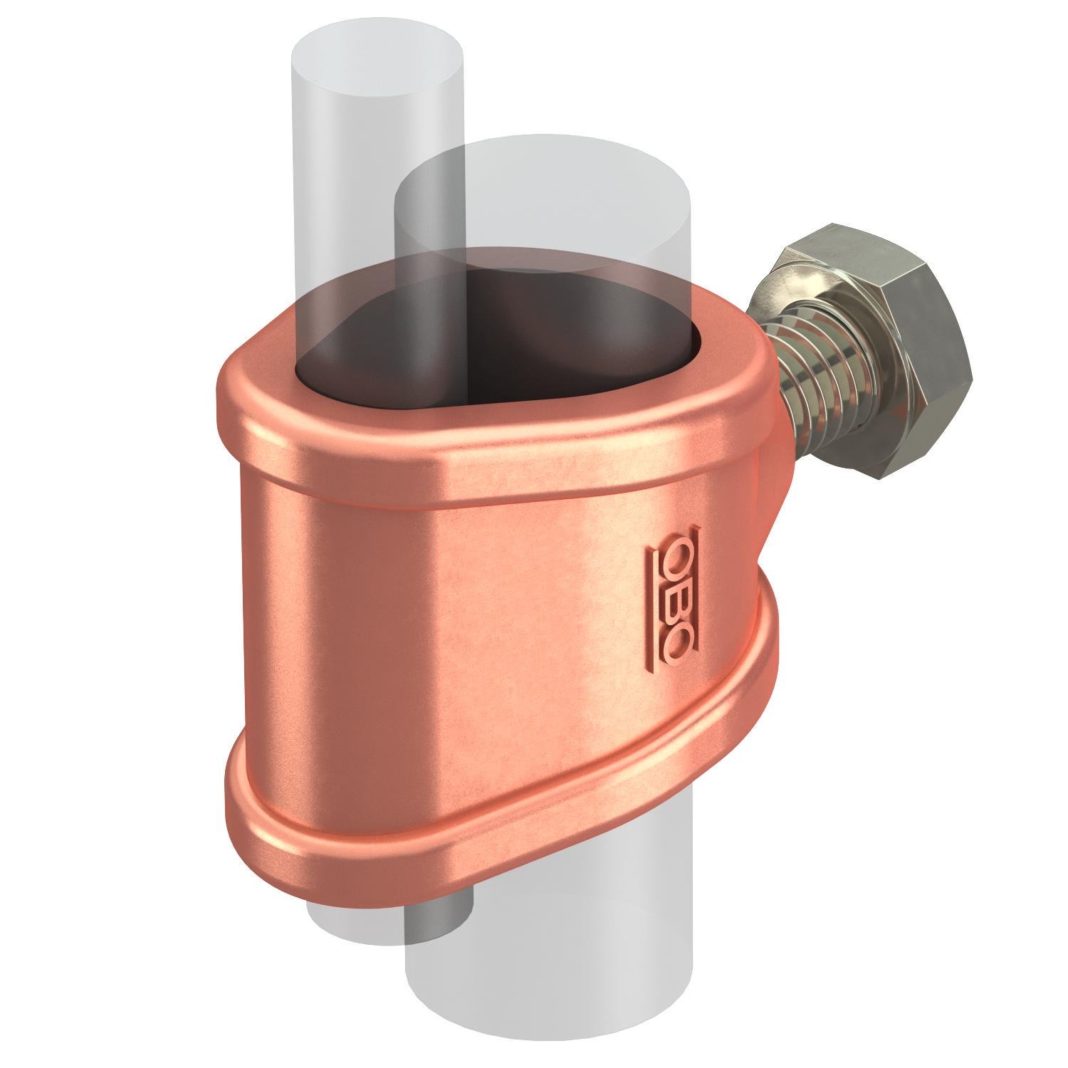 З'єднувач OBO bettermann стрижня заземлення ø 20 мм та прута ø 7-12,5 мм латунь омедненный (5001560)