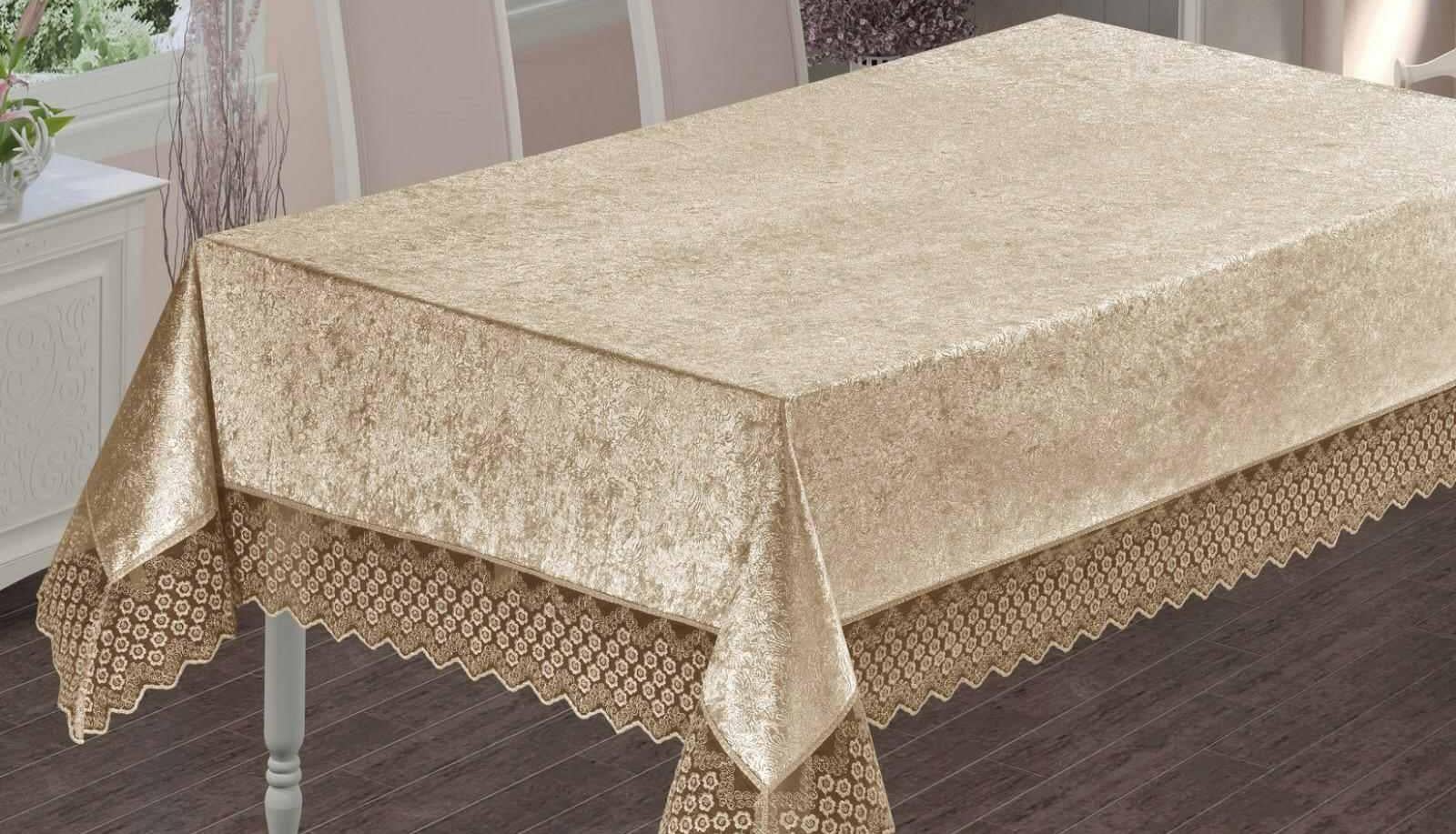 Скатерть велюровая Maison Royale 160x350 Nazende Cappucino (01MR36P160350K04) Скатерть велюровая Maison Royale 160x350 Nazende Cappucino (01MR36P160350K04)