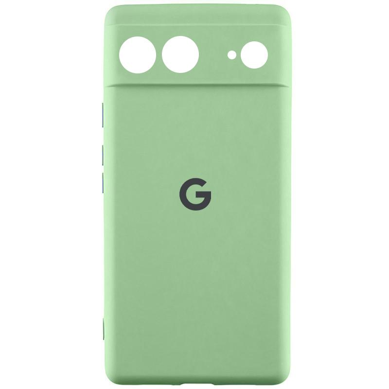 Протиударний чохол Silicone Cover Lakshmi Full Camera (AAA) with Logo для Google Pixel 7 М'ятний / Mint