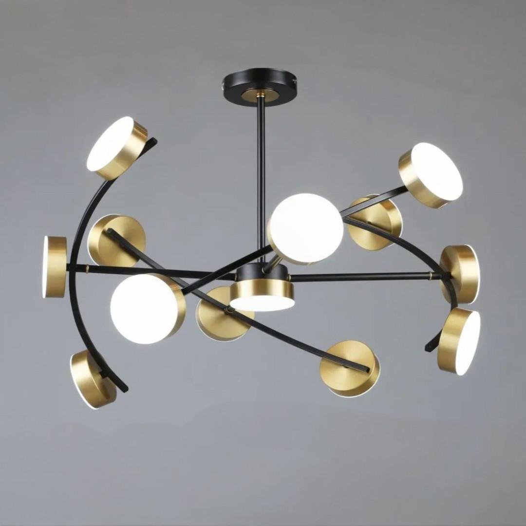 Люстра светодиодная Sirius на 13 плафонов 91W 3000-6500К Черный/Медный (B N6340/13 BK+COP)