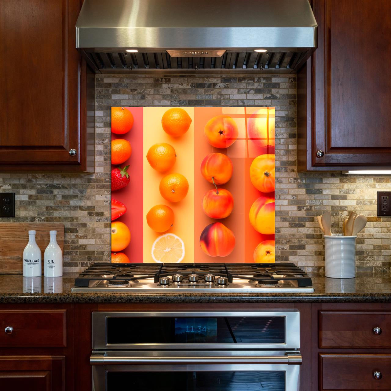 Стеклянная панель для кухни NovellaPrint Солнечные плоды 50х50 см (1031.4)