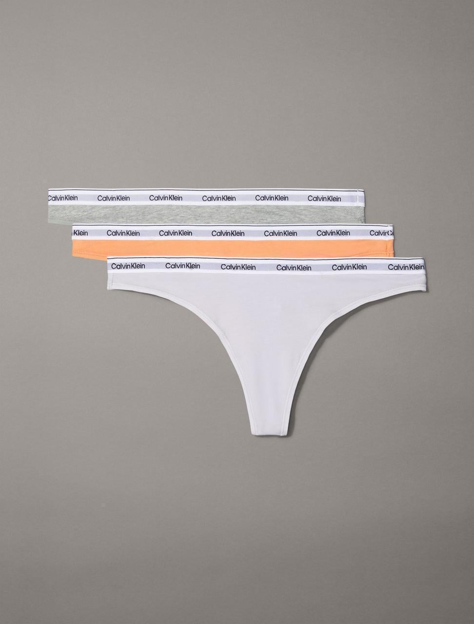 Набір жіночих трусів Calvin Klein Modern Logo 3 шт. S Сірий (2410357407)