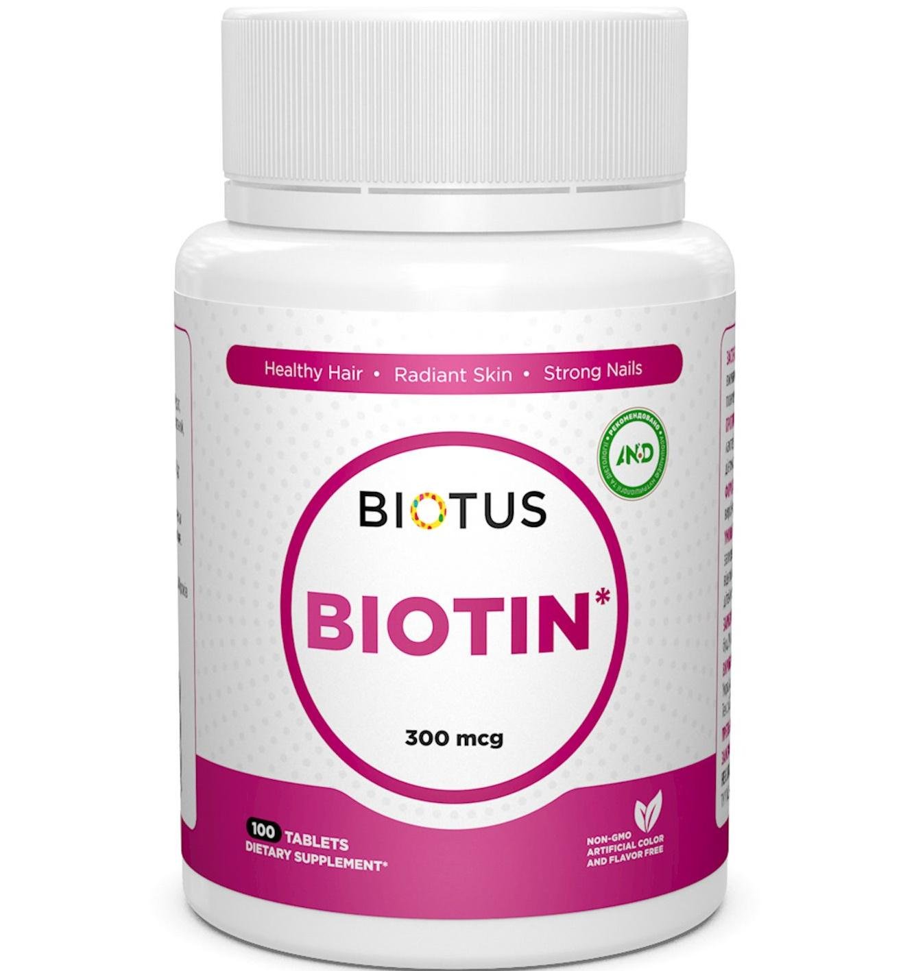 Биотин Biotus Biotin 300 mcg 100 Tabs BIO-530296