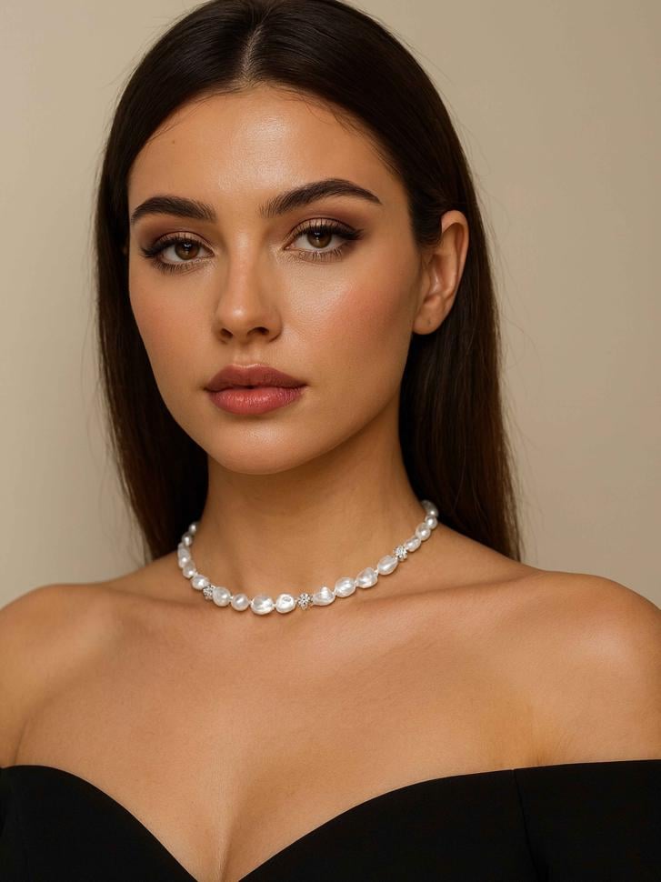 Чокер LeBijou з перлин та фіанітів (5368)