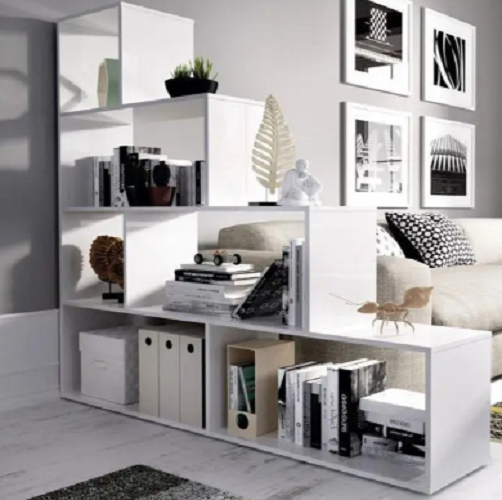 Стелаж драбинка для вітальні з осередками на 6 осередків Білий (P57) - фото 3 Стелаж драбинка для вітальні з осередками на 6 осередків Білий (P57) - фото 3