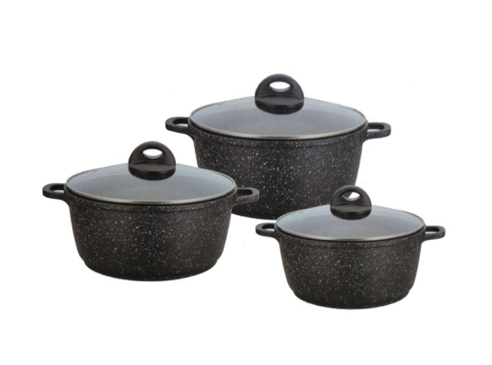 Набор кастрюль с крышками Benson BN-312 6 пр. Черный (1773753152)