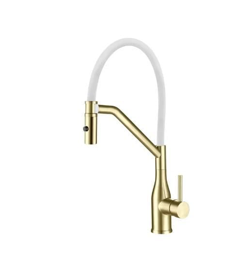 Смеситель для кухни KOER KI-70026-12 с белым силиконовым изливом (KR5212)