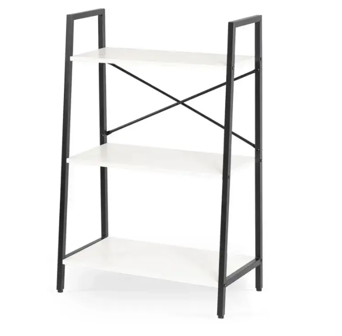 Стелаж Mebel Elite VIOR 97x64x31 см Білий/Чорний (29440059)