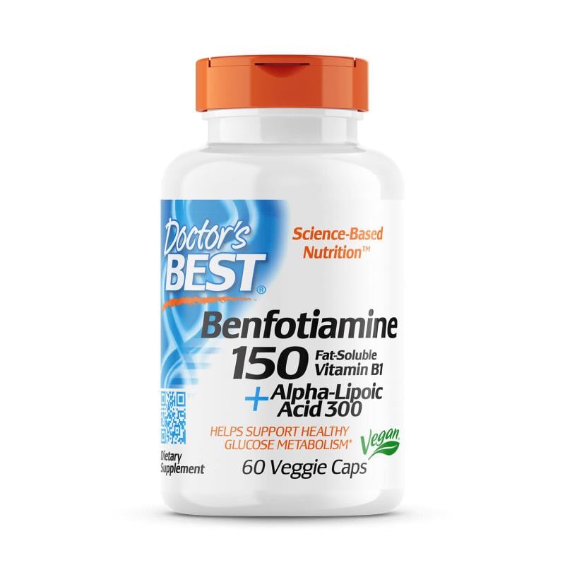 Натуральна добавка Doctor's Best Benfotiamine + ALA 60 вегакапс. (5305)