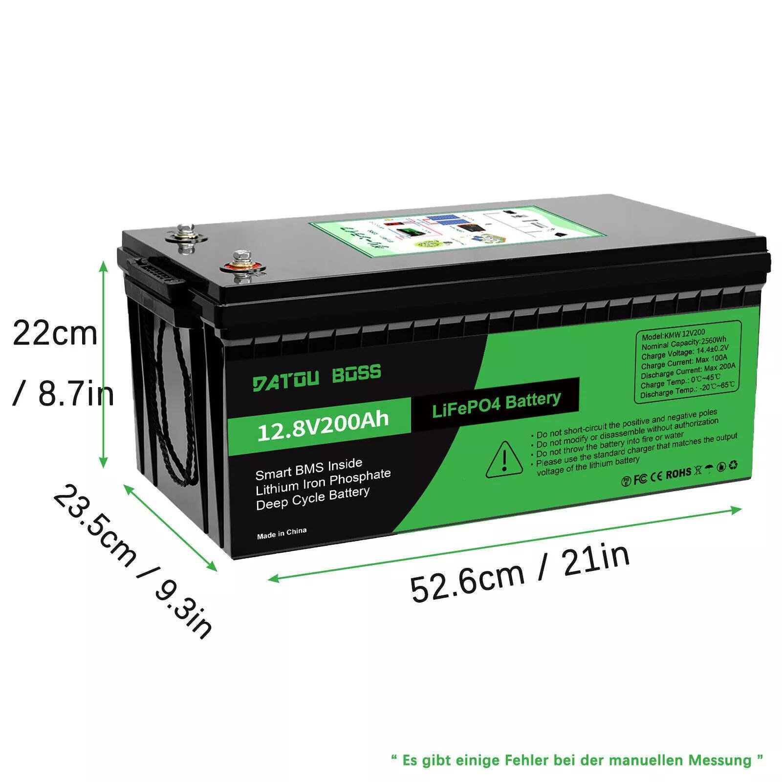 Аккумулятор LiFePO4 DATOUBOSS 12V 200 Ah 2560Wh 200A BMS до 15000 циклов - фото 2 Аккумулятор LiFePO4 DATOUBOSS 12V 200 Ah 2560Wh 200A BMS до 15000 циклов - фото 2