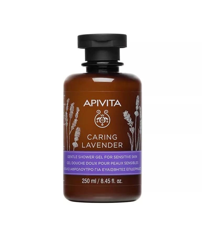 Гель для душа для чувствительной кожи Apivita Caring Lavender Shower Gel For Sensitive Skin с эфирными маслами 250 мл (2008826642)