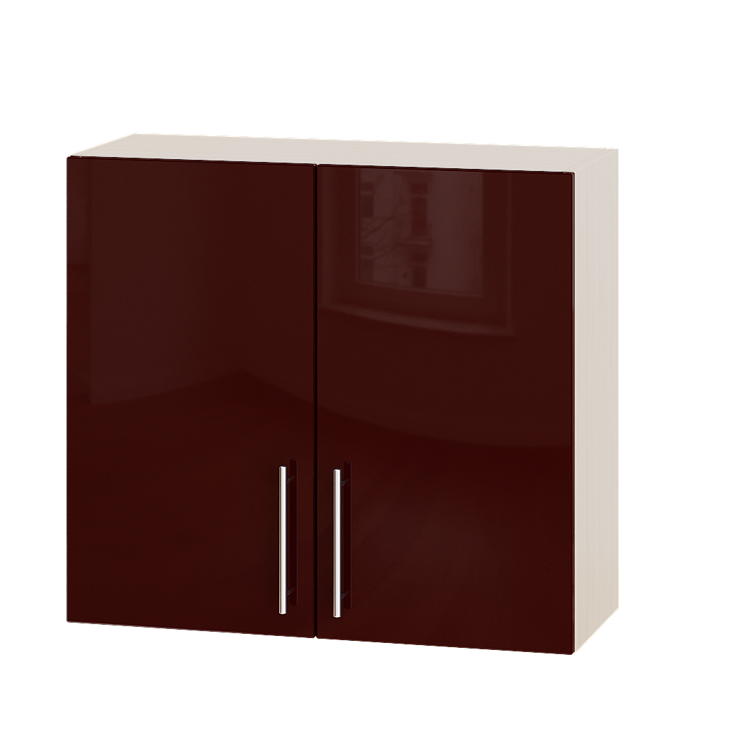 Шкаф верхний Эверест Модерн модуль Верх В10-800 80х30х72 см Бордо глянец/Дуб Молочный (04945)
