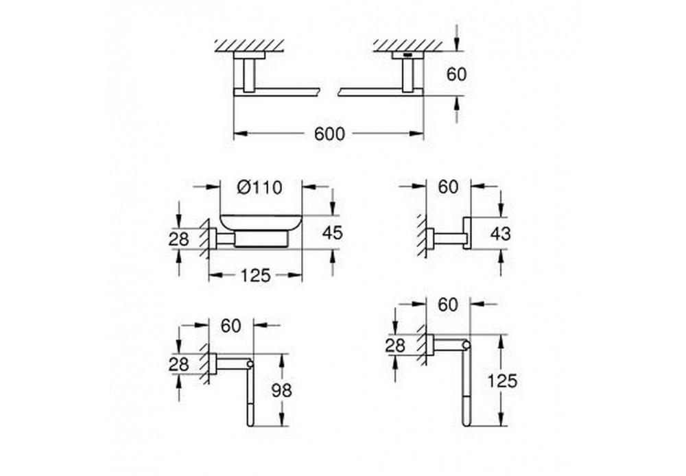 Набір аксесуарів 5 в 1 Grohe EX Essentials Cube 40758001 - фото 2