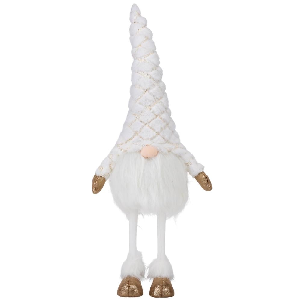 Новогодняя фигурка для праздничного интерьера Зимний добрый дед из текстиля 62 см Белый (147-81-9163-030)