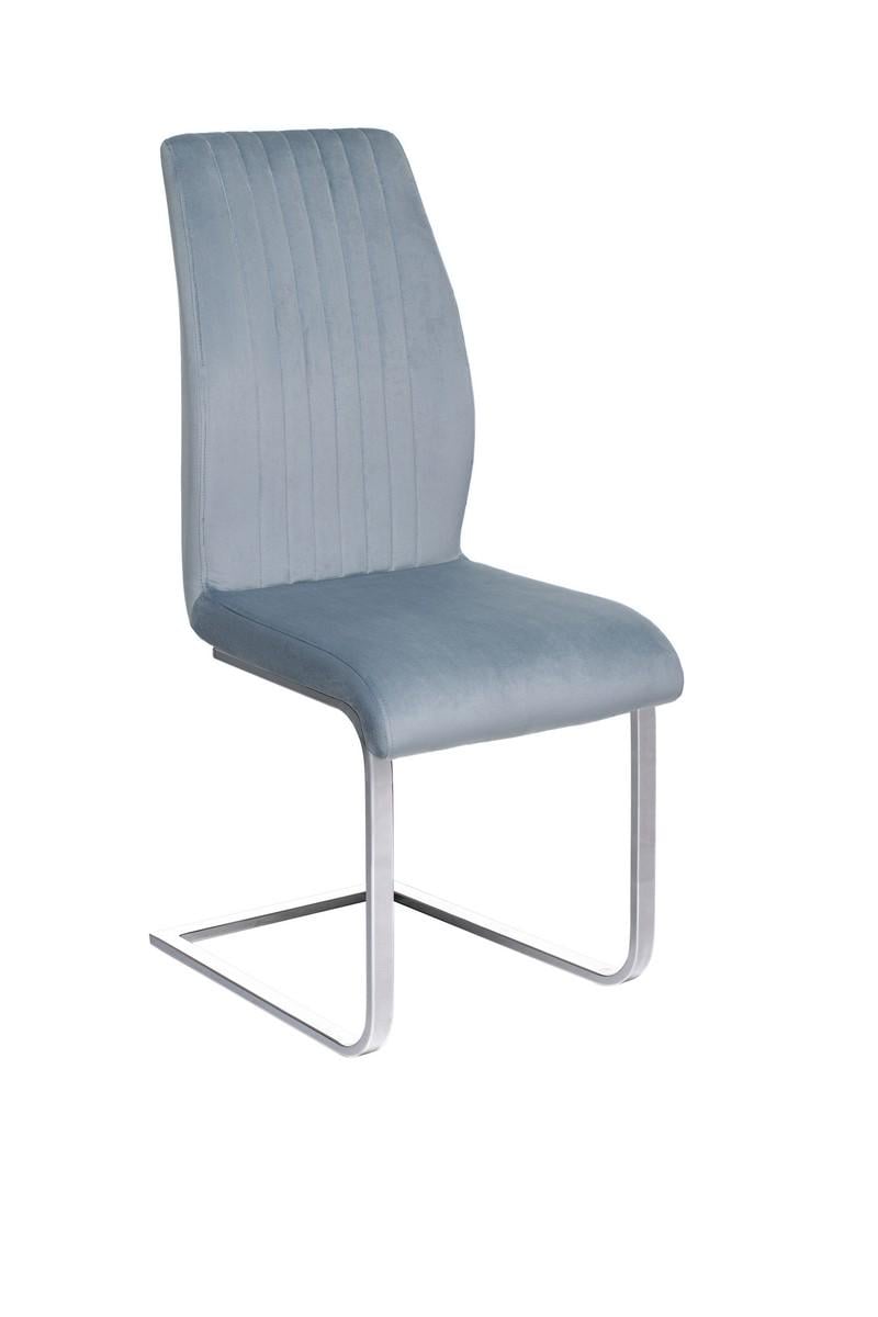 Стул для кухни Vetro Mebel S-125 металл/ткань велюр Хром/Небесно-серый