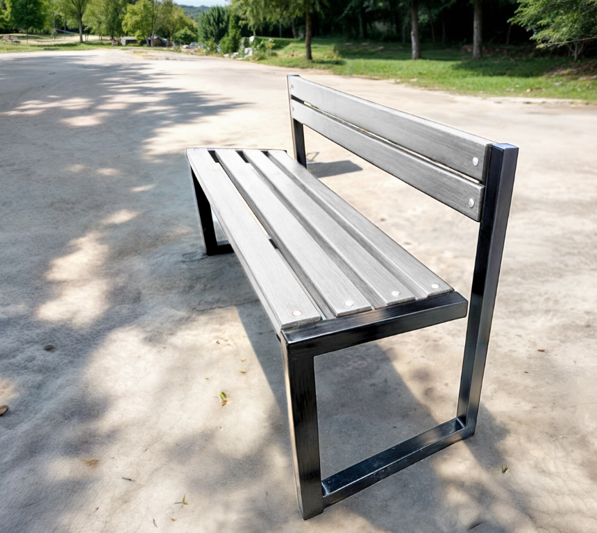 Скамейка садовая ТОБІ ШО Лофт Бенч со спинкой без подлокотников 1,5 м Антрацитовый (25589202) - фото 3