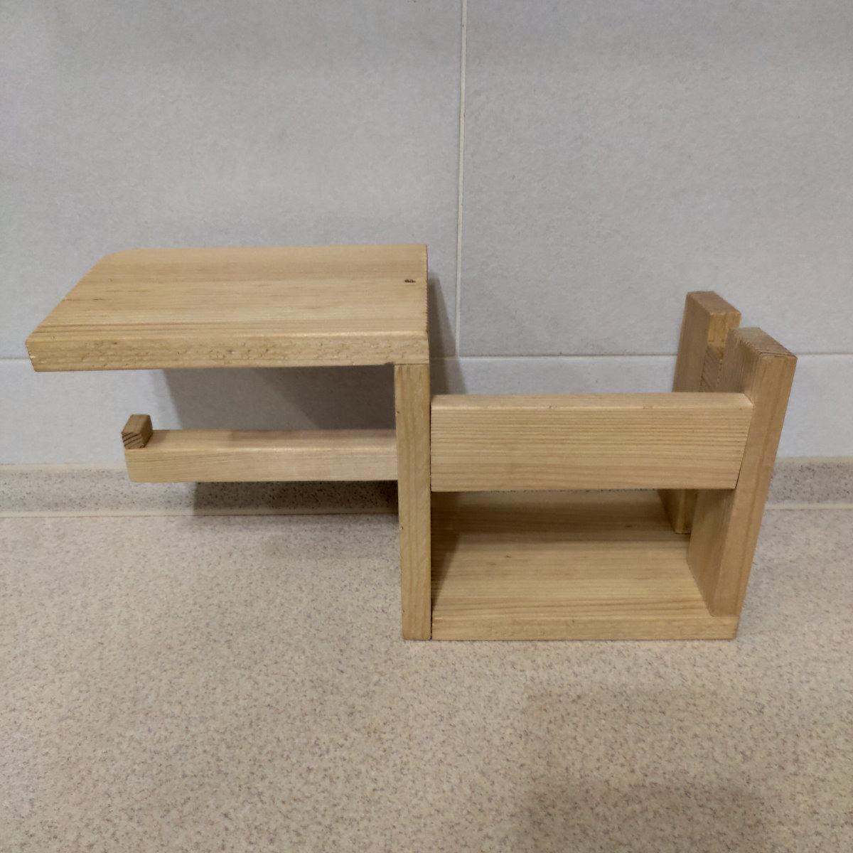 Держатель для туалетной бумаги деревянный с полочкой и вешалкой для полотенца (2088450937) - фото 8