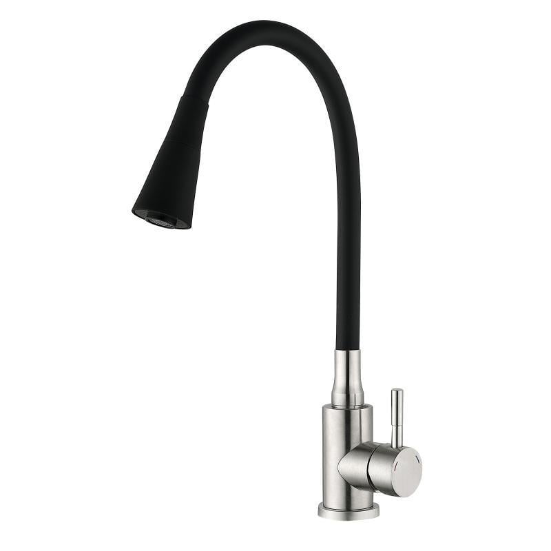 Змішувач для кухні Lidz Aria 015F31 з гнучким виливом k35 LDARI015F31BNK31872 Black/Nickel