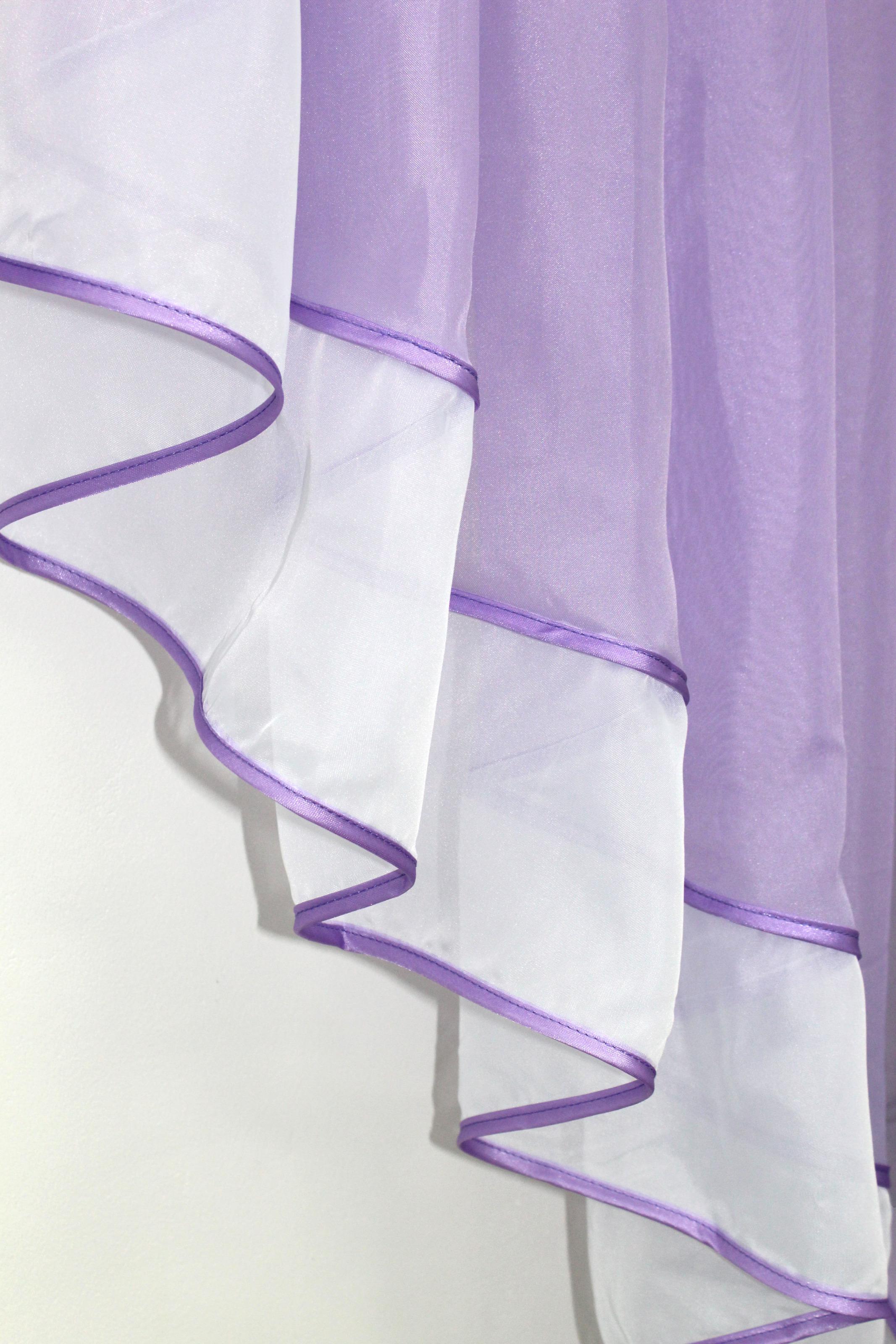 Занавеска кухонная VR-Textil № 023к 150х150 см Белый/Сиреневый (50-519) - фото 4