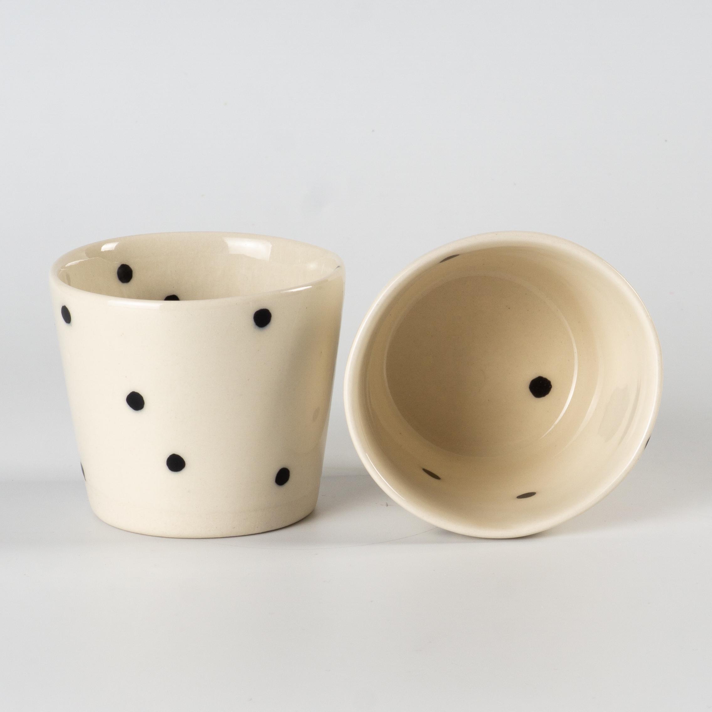 Стаканчик керамічний в чорний горох ручна робота напівпорцеляна 200 мл (PRS-GL-IMG-ONE-I-DOTS) - фото 3 Стаканчик керамічний в чорний горох ручна робота напівпорцеляна 200 мл (PRS-GL-IMG-ONE-I-DOTS) - фото 3