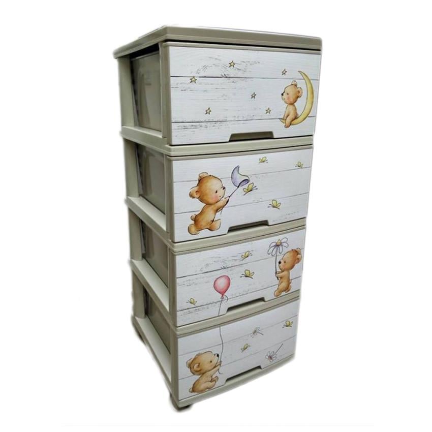 Комод пластиковий Алеана Ведмежата Кремовий (887856497)