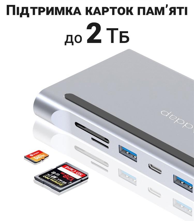 Хаб/підставка USB Type-C Addap MH-01 на 11 портів - фото 11 Хаб/підставка USB Type-C Addap MH-01 на 11 портів - фото 11