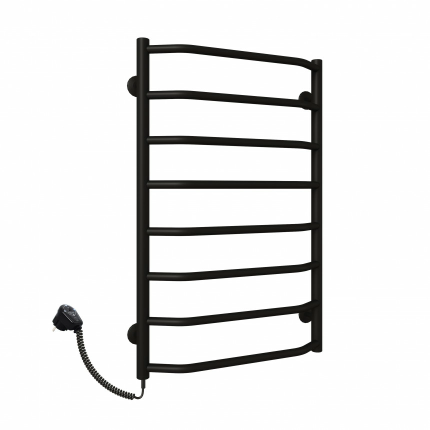 Электрический полотенцесушитель Deffi Трапеция П7 500x700 мм Е левое подключение Черный