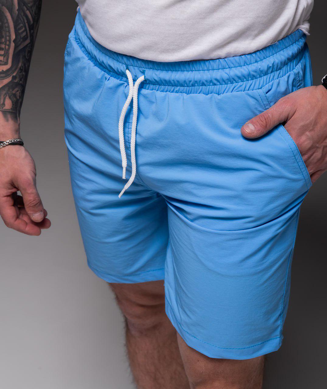Шорты мужские Basic пляжные летние M Голубой (2031/4/2) - фото 3 Шорты мужские Basic пляжные летние M Голубой (2031/4/2) - фото 3