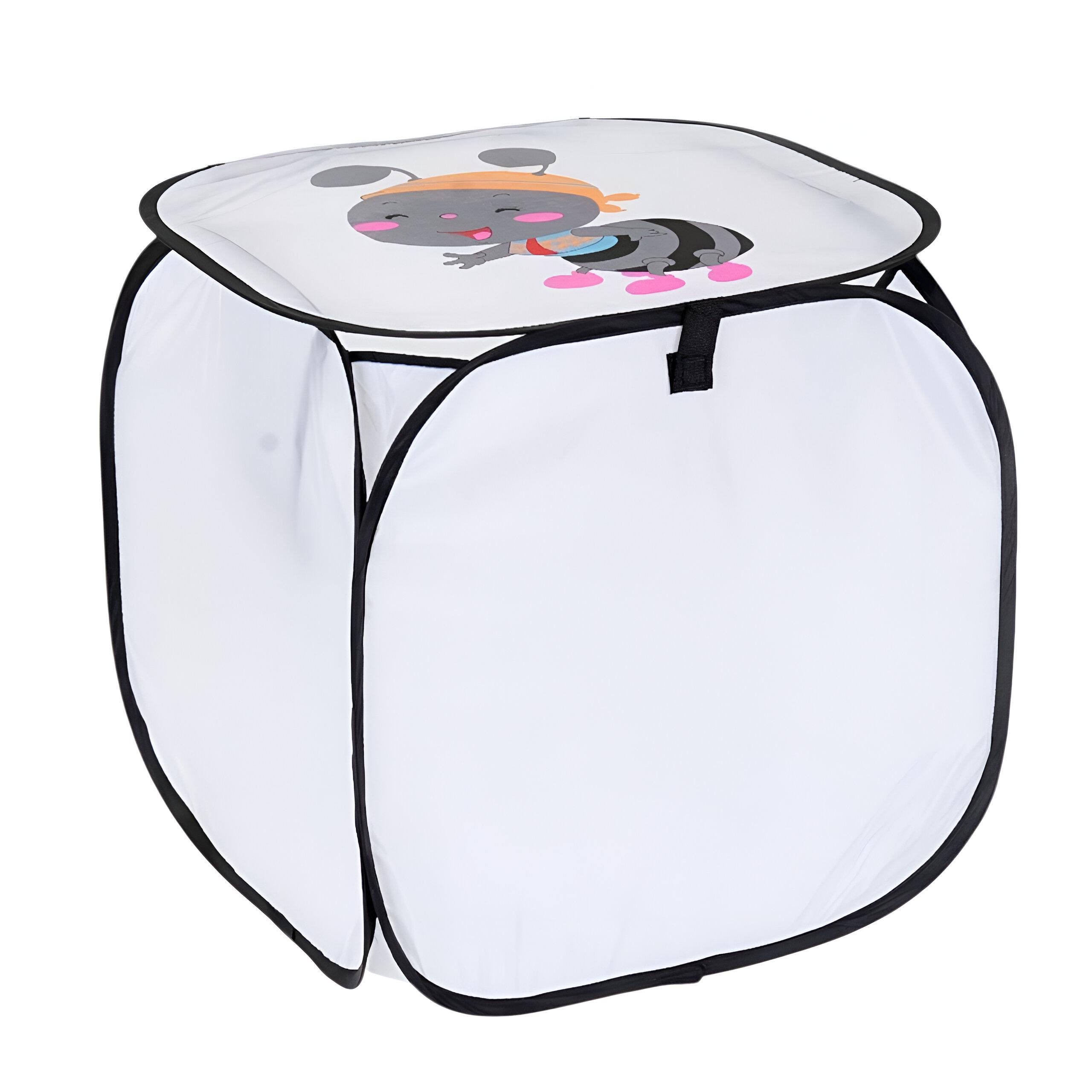 Корзина для игрушек С 36585 с пчелой складная 45х46 см Белый (29545152)