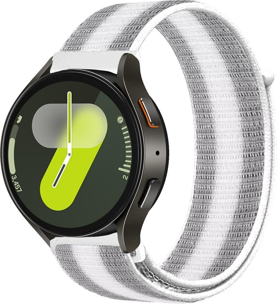 Ремешок нейлоновый Sport Loop для Galaxy Watch 7 Silver/White (37477-58)
