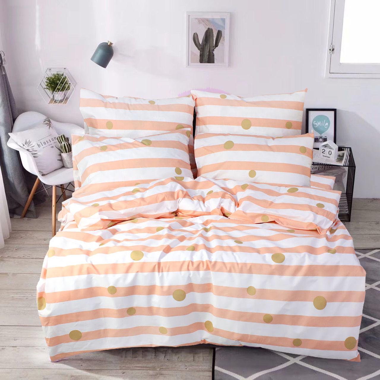 Комплект постельного белья Еней-плюс З0068 полуторный Бежевый/Белый (157960)