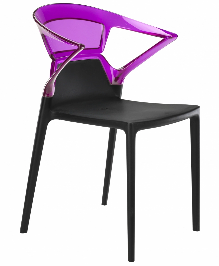 Стул Litolan Papatya Ego-K Черное сидение Прозрачно-пурпурный (DR002024)