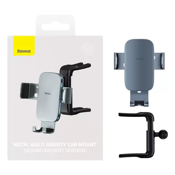 Автотримач для телефону BASEUS Metal Age Ⅱ Gravity Car Mount Gray (SUJS030013) - фото 14