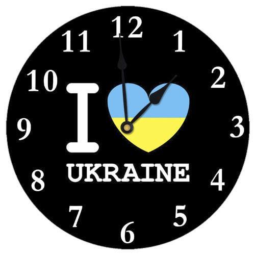 Часы настенные круглые Presentville Люблю Украину 36 см (CHR K UKR016)
