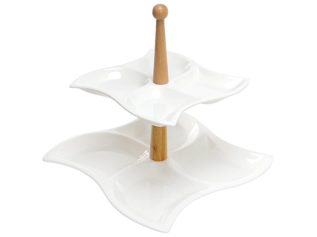 Фруктовница двухъярусная 27 см Белый (BDI-988-301)