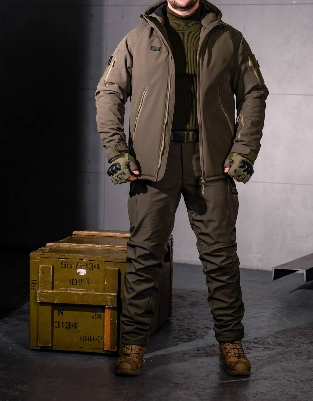 Куртка зимняя SM Softshell S Оливковый (9668984) Куртка зимняя SM Softshell S Оливковый (9668984)