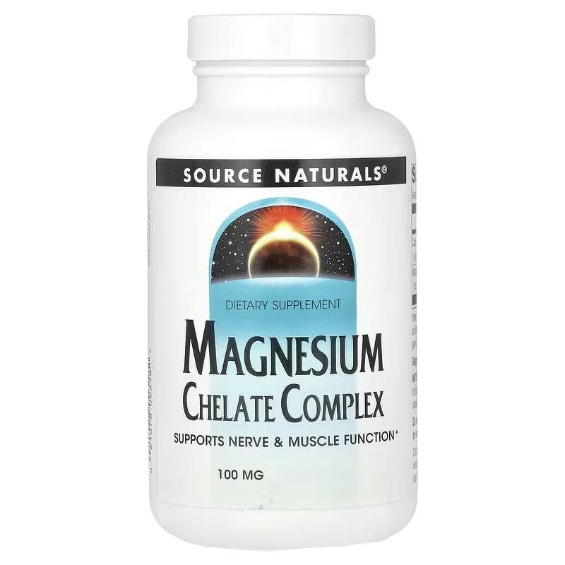 Магний хелат Source Naturals Magnesium Chelate Complex 100мг 100 таб.