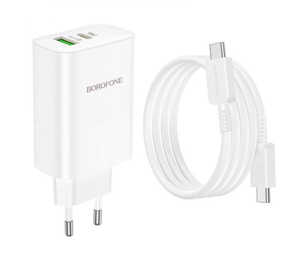 Устройство зарядное сетевое Borofone BN10 Sunlight PD65W/QC3.0 Type-C to Type-C White Устройство зарядное сетевое Borofone BN10 Sunlight PD65W/QC3.0 Type-C to Type-C White