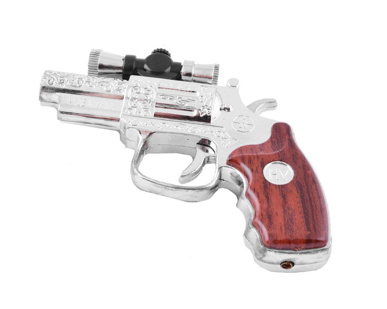 Зажигалка газовая Револьвер с лазером Silver (32161777)