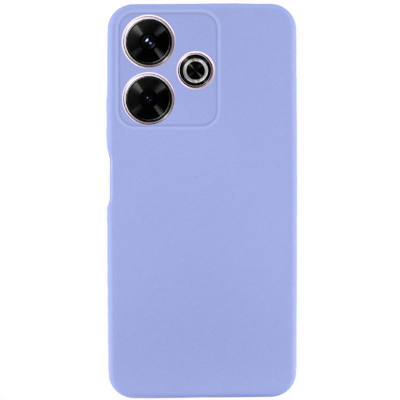 Противоударный чехол TPU GETMAN Liquid Silk Full Camera для Xiaomi Redmi 13 4G / Poco M6 4G Сиреневый / Dasheen
