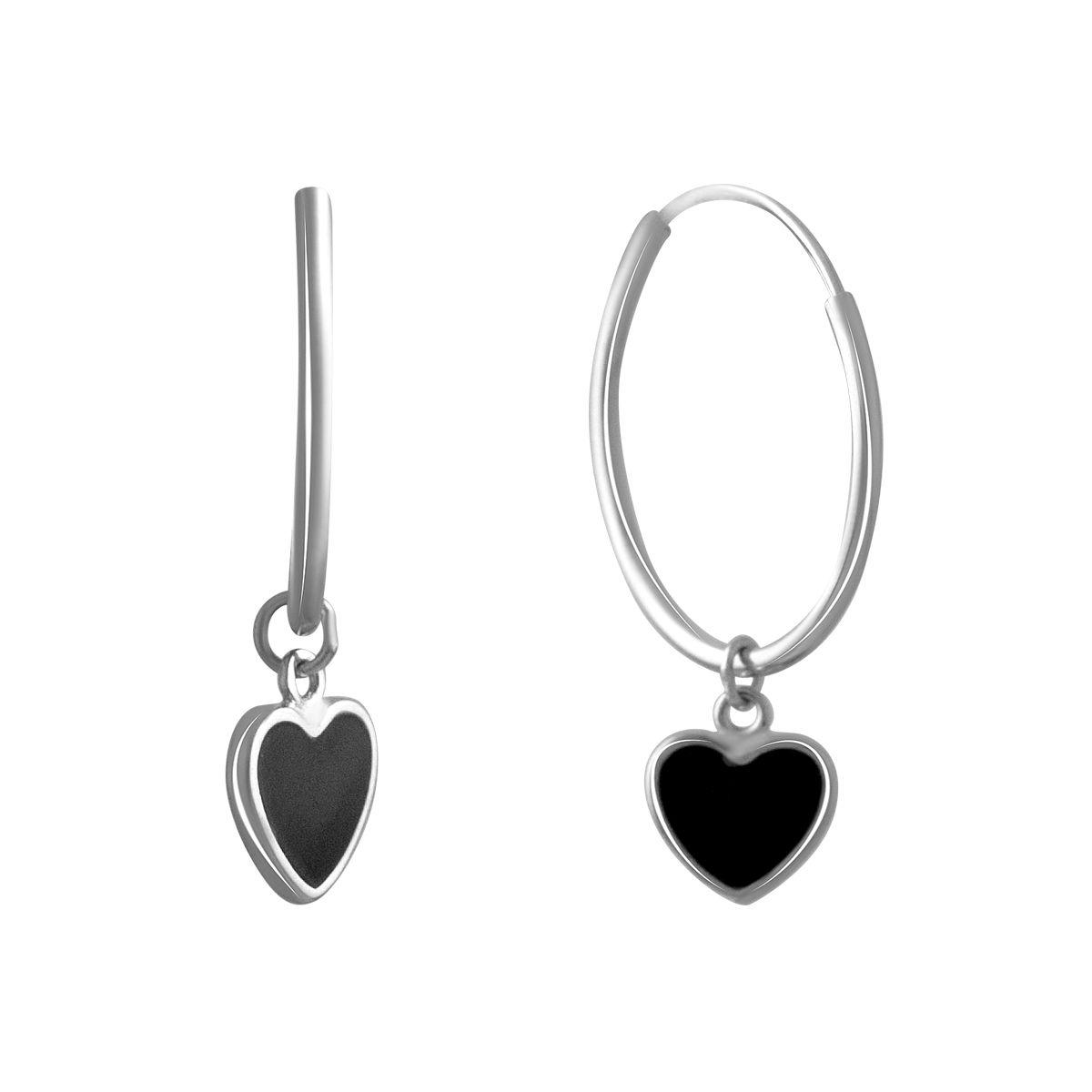 Серебряные серьги с емаллю (2134336)